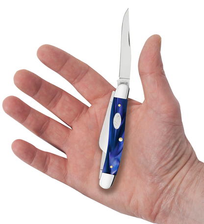 W.R. Case XX Knives Medium Stockman Blue Pearl Kirinite 23448 Stainless Steel Pocket Knife