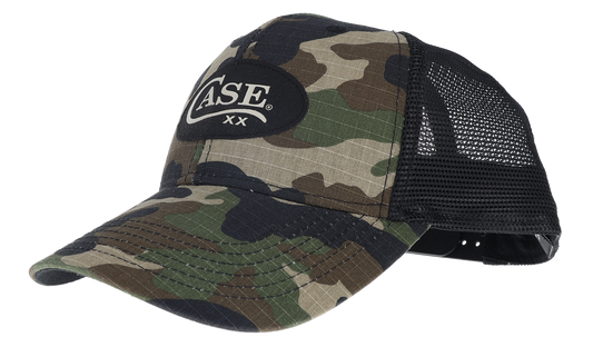 W.R. Case & Sons Cutlery Co.™ 252892 Knife Woodland Camo and Black Nylon Mesh Ball Cap