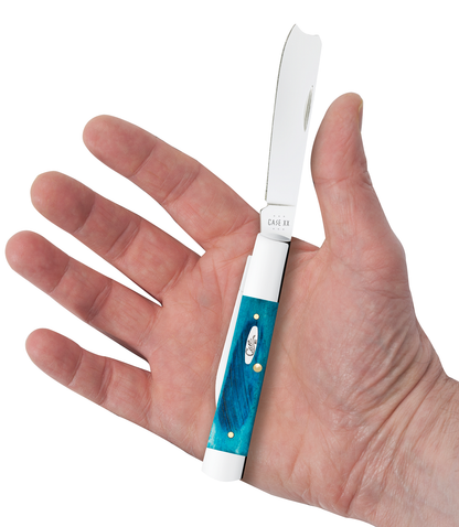 W.R. Case XX Knives Razor Jack Sawcut Caribbean Blue Bone 25583 Stainless Pocket Knife