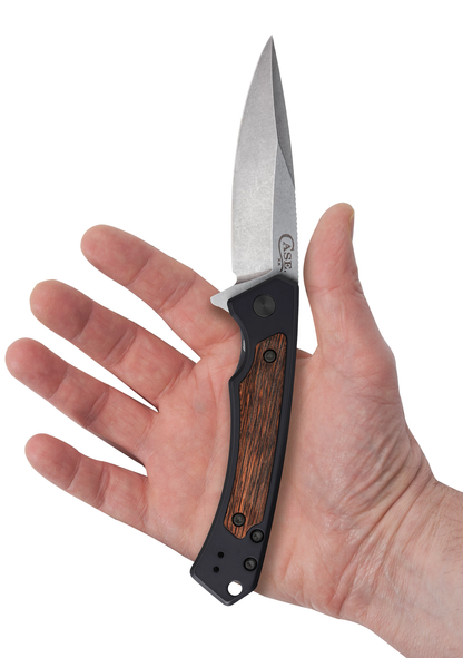 W.R. Case XX Knives Marilla 25899 Walnut Wood Black Aluminum CPM S35VN Stainless Pocket Knife