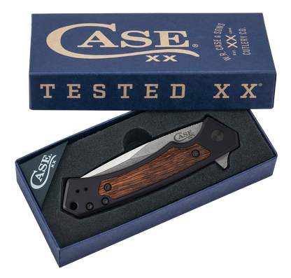 W.R. Case XX Knives Marilla 25899 Walnut Wood Black Aluminum CPM S35VN Stainless Pocket Knife