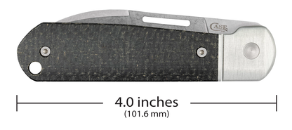 W.R. Case XX Knives Highbanks Black Burlap Micarta Stonewash Satin CPM 20CV Stainless Steel Pocket Knife 42230