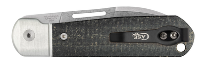 W.R. Case XX Knives Highbanks Black Burlap Micarta Stonewash Satin CPM 20CV Stainless Steel Pocket Knife 42230