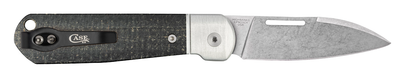 W.R. Case XX Knives Highbanks Black Burlap Micarta Stonewash Satin CPM 20CV Stainless Steel Pocket Knife 42230