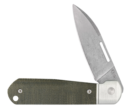 W.R. Case XX Knives Highbanks OD Green Canvas Micarta Stonewash Satin CPM 20CV Stainless Steel Pocket Knife 42231
