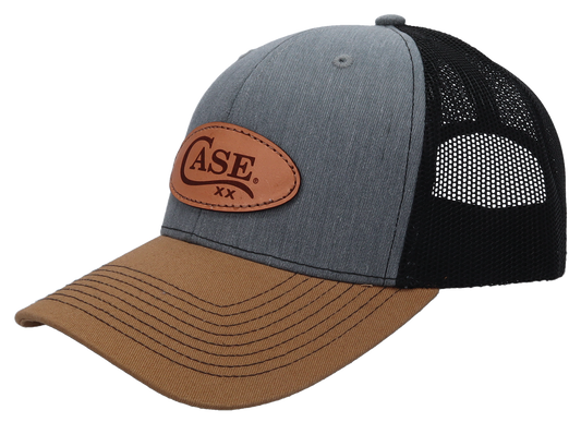 W.R. Case & Sons Cutlery Co.™ 4542044 Knife Heather Gray & Gold Cotton and Black Nylon Mesh Ball Cap