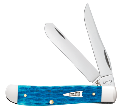 W.R. Case XX Knives Mini Trapper Jigged Sky Blue Bone 50641 Stainless Pocket Knife
