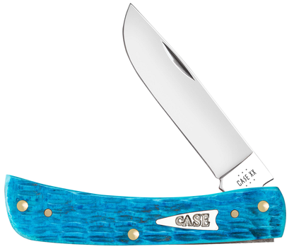W.R. Case XX Knives Sodbuster Jr Jigged Sky Blue Bone 50643 Stainless Pocket Knife