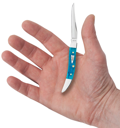 W.R. Case XX Knives Toothpick Jigged Sky Blue Bone 50645 Stainless Pocket Knife