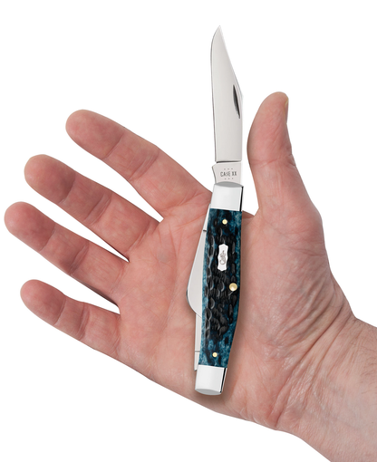 W.R. Case XX Knives Large Stockman 51861 Pocket Knife Worn Mediterranean Blue Bone Stainless Pocket Knife