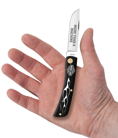 W.R. Case XX Knives Harley-Davidson Sodbuster Jr 52265 Black Delrin Stainless Steel Pocket Knife