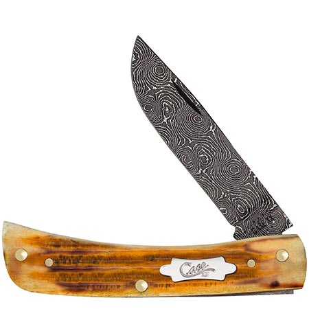 Case XX™ Knives Sodbuster Jr Burnt Goldenrod Bone 52421 Damascus Pocket Knife