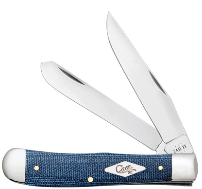 Case XX™ Knives Trapper Blue Denim Canvas Laminate 60510 Stainless Pocket Knife