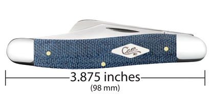 W.R. Case XX Knives Stockman Blue Denim Canvas Laminate 60513 Stainless Pocket Knife