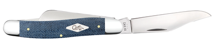 W.R. Case XX Knives Stockman Blue Denim Canvas Laminate 60513 Stainless Pocket Knife