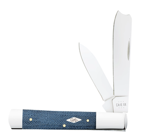W.R. Case XX Knives Razor Jack Blue Denim Canvas Laminate 60516 Stainless Pocket Knife