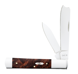 W.R. Case XX Knives Razor Jack Smooth Brown Maple Burl Wood 64058 Stainless Pocket Knife