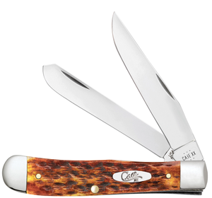 W.R. Case XX Knives Trapper Jigged Harvest Orange Bone 66690 Stainless Pocket Knife