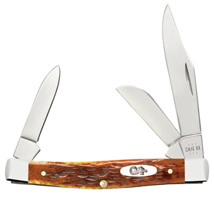 W.R. Case XX Knives Medium Stockman Jigged Harvest Orange Bone 66692 Stainless Pocket Knife