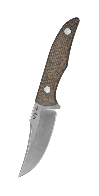 W.R. Case XX Knives CT1 Hunter 76935 OD Green Burlap Micarta Stonewashed Nitro-V Stainless Steel Fixed Blade