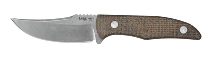 W.R. Case XX Knives CT1 Hunter 76935 OD Green Burlap Micarta Stonewashed Nitro-V Stainless Steel Fixed Blade