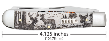 W.R. Case XX Knives Trapper Deer Sportsman Natural Bone 81220 Stainless Pocket Knife