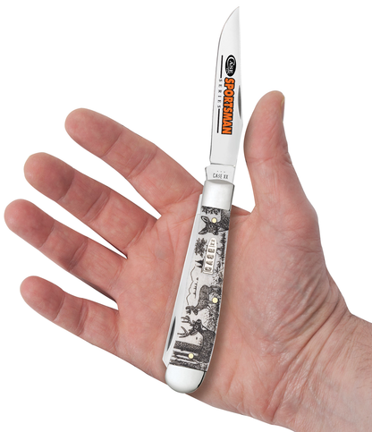 W.R. Case XX Knives Trapper Deer Sportsman Natural Bone 81220 Stainless Pocket Knife