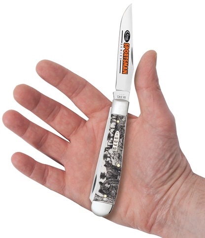 W.R. Case XX Knives Trapper Bear Sportsman Natural Bone 81223 Stainless Pocket Knife