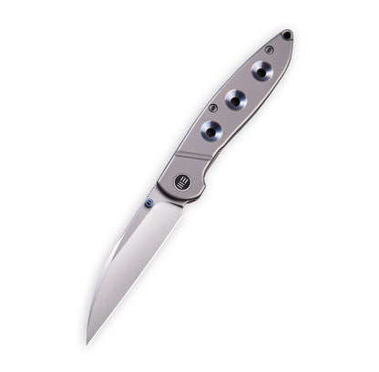 WE Knife Co., Ltd™ Schism Frame Lock WE908B Gray & Blue 6AL4V Titanium CPM S35VN Stainless Steel Pocket Knife