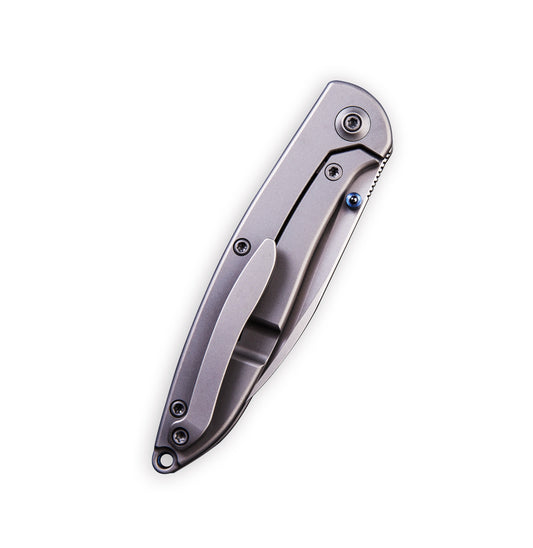 WE Knife Co., Ltd™ Schism Frame Lock WE908B Gray & Blue 6AL4V Titanium CPM S35VN Stainless Steel Pocket Knife