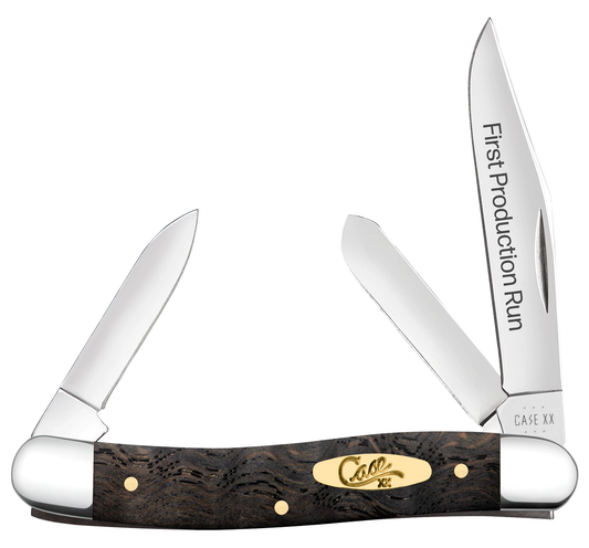 W.R. Case XX Knives First Run Stockman Smooth Black Curly Oak 94001 Stainless 1/250 Pocket Knife