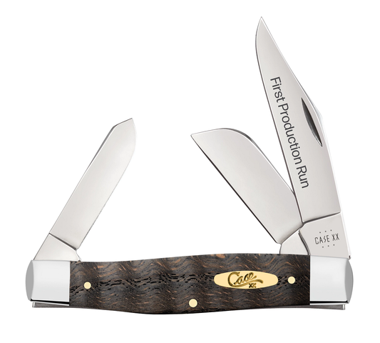 W.R. Case XX Knives First Run Large Stockman Black Curly Oak 94004 Stainless 1/250 Pocket Knife