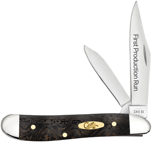 W.R. Case XX Knives First Run Peanut Black Curly Oak Wood 94005 Stainless 1/250 Pocket Knife