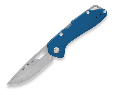 Buck Mustang Lockback 0724BLS Blue Aluminum & 420HC Stainless Steel Pocket Knife