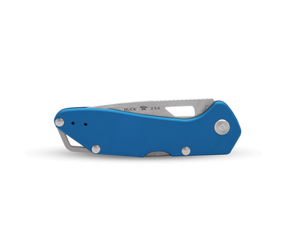 Buck Mustang Lockback 0724BLS Blue Aluminum & 420HC Stainless Steel Pocket Knife