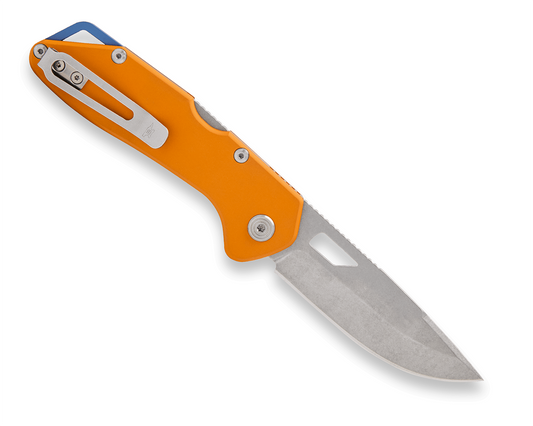 Buck Mustang Lockback 0724ORS Orange Aluminum & 420HC Stainless Steel Pocket Knife