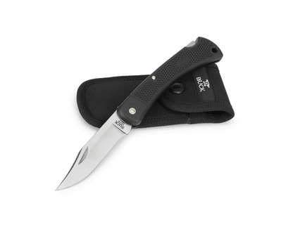 Buck 110 LT Folding Hunter 0110BKSLT-B Black Nylon & 420HC Stainless Steel Pocket Knife