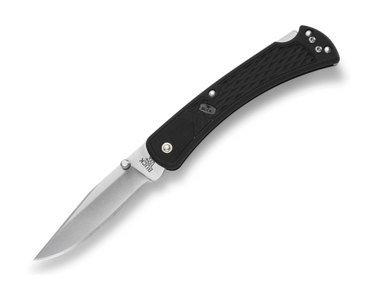 Buck 110 Slim Select Folding Hunter 0110BKS1-B Black GFN & 420HC Stainless Steel Pocket Knife