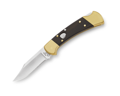 Buck 112 Auto Ranger Lockback 0112BRSA-B Ebony Hardwood & 420HC Stainless Steel Pocket Knife