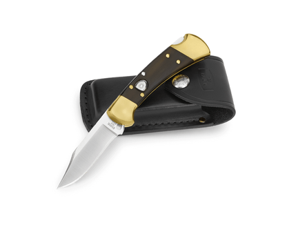 Buck 112 Auto Ranger Lockback 0112BRSA-B Ebony Hardwood & 420HC Stainless Steel Pocket Knife