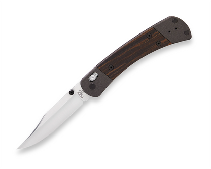 Buck 110 Crossbar Elite Folding Hunter 0110BRS19-B Macassar Ebony DymaLux & Magnacut Stainless Pocket Knife 0110BRS18
