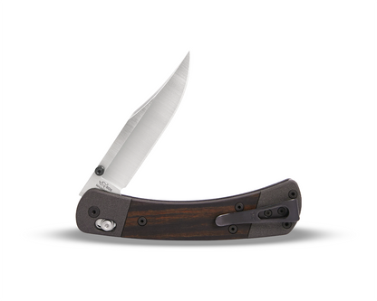 Buck 110 Crossbar Elite Folding Hunter 0110BRS19-B Macassar Ebony DymaLux & Magnacut Stainless Pocket Knife 0110BRS18