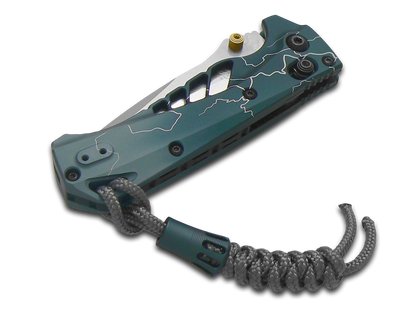 Benchmade, Inc.™ Mini Adira 18065-ABEL1 Dark Waters Lightning Anodized Aluminum CPM-MagnaCut Stainless Steel Pocket Knife