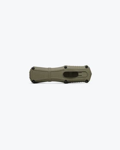 Benchmade, Inc.™ Mini Claymore OTF 3375GY-1 Ranger Green Grivory CPM-D2 Semi-Stainless Steel Pocket Knife