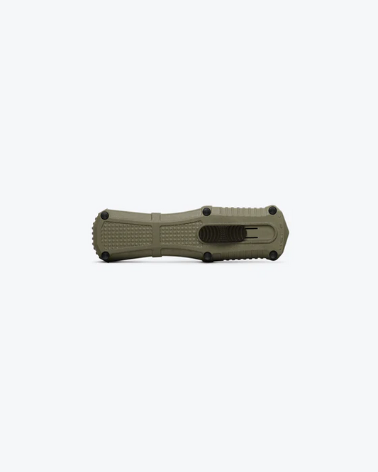 Benchmade, Inc.™ Mini Claymore OTF 3375GY-1 Ranger Green Grivory CPM-D2 Semi-Stainless Steel Pocket Knife