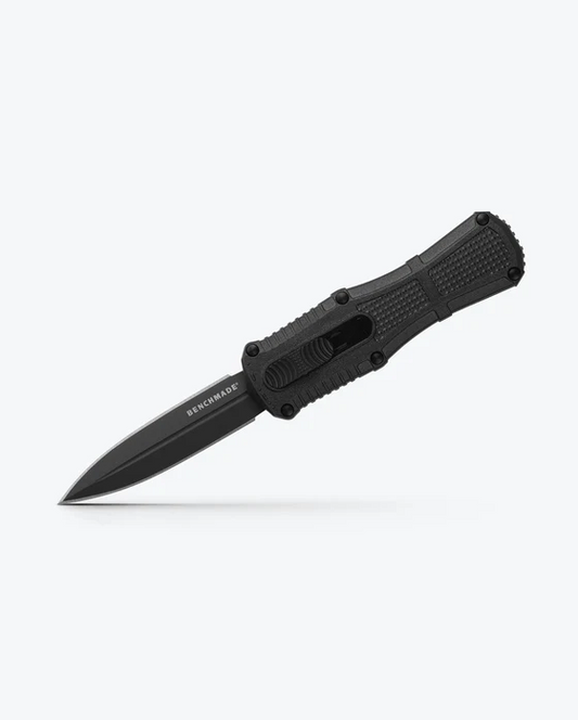 Benchmade, Inc.™ Mini Claymore OTF 3375GY Black Grivory CPM-D2 Semi-Stainless Steel Pocket Knife