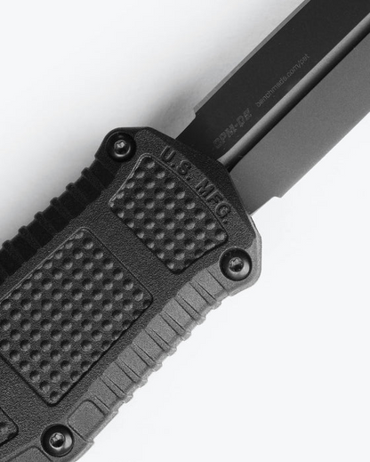 Benchmade, Inc.™ Mini Claymore OTF 3375GY Black Grivory CPM-D2 Semi-Stainless Steel Pocket Knife