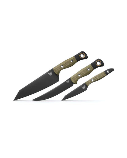 Benchmade, Inc.™ 3-Piece Kitchen Knife Set 4005BK-01 OD Green G10 CPM-154 Stainless Steel