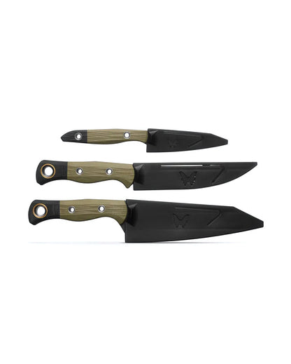 Benchmade, Inc.™ 3-Piece Kitchen Knife Set 4005BK-01 OD Green G10 CPM-154 Stainless Steel