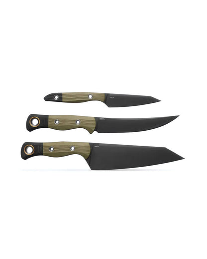 Benchmade, Inc.™ 3-Piece Kitchen Knife Set 4005BK-01 OD Green G10 CPM-154 Stainless Steel